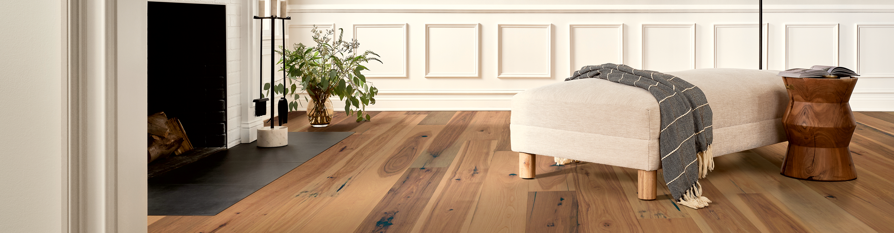 hardwood-flooring white stool